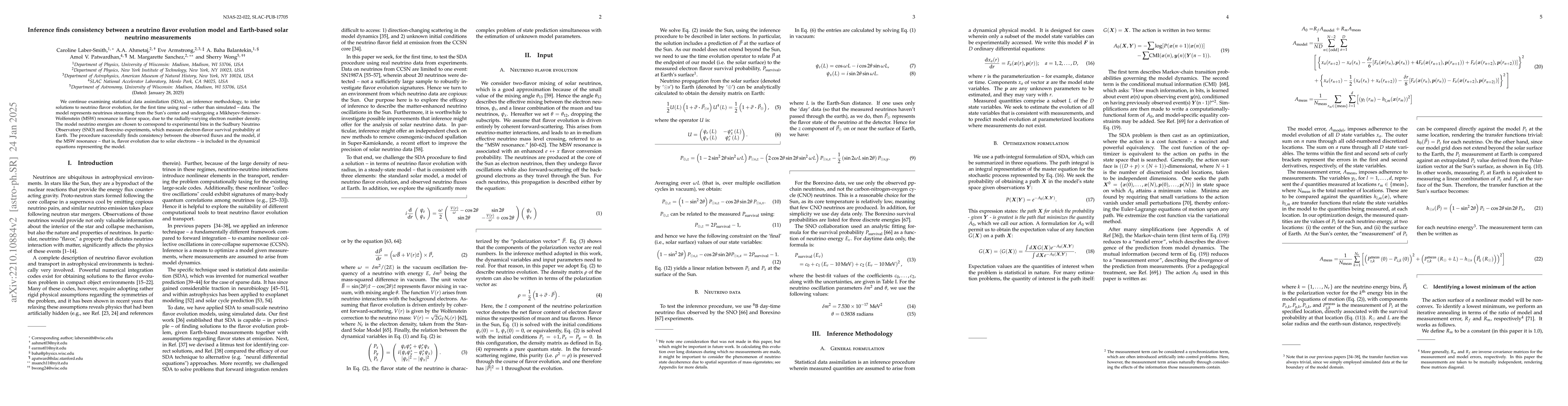 Thumbnail for Inference finds consistency between a neutrino flavor evolution model
  and Earth-based solar neutrino measurements