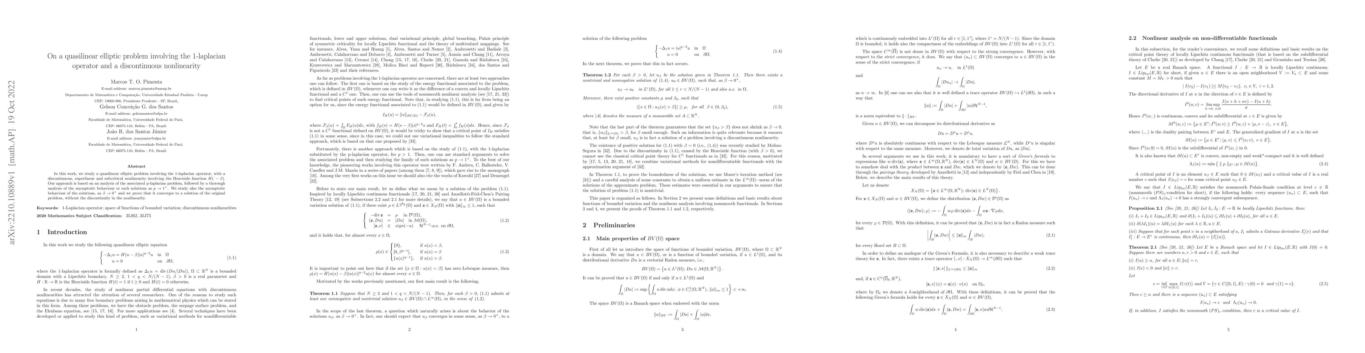 Thumbnail for On a quasilinear elliptic problem involving the 1-laplacian operator and
  a discontinuous nonlinearity