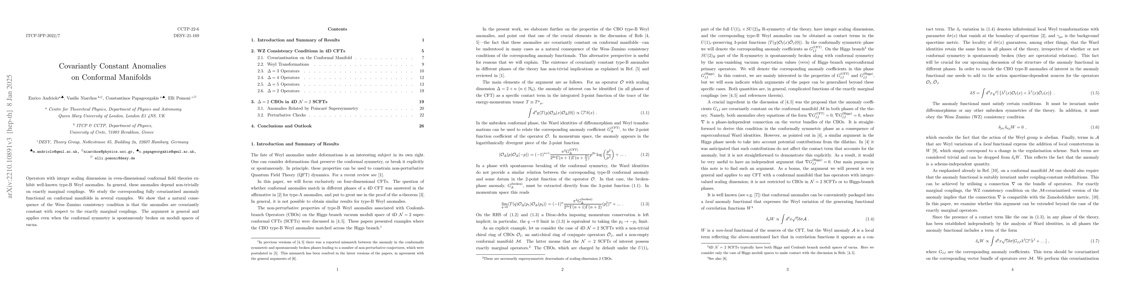 Thumbnail for Covariantly Constant Anomalies on Conformal Manifolds