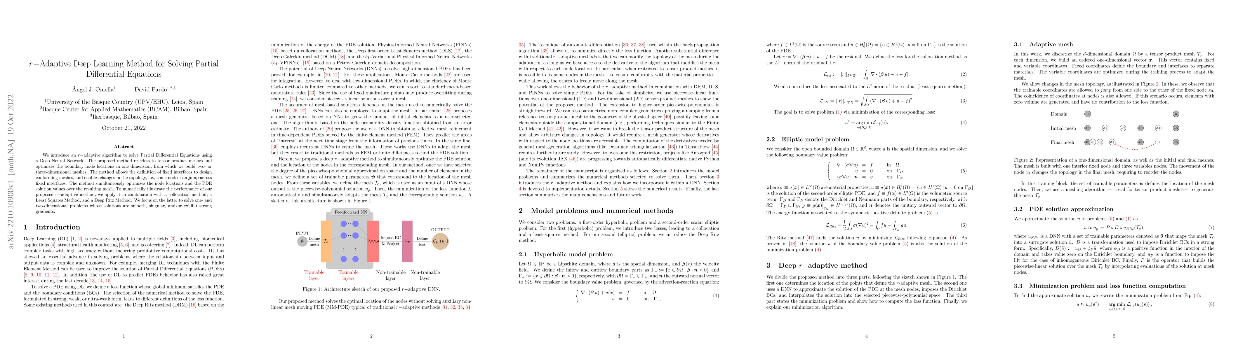 Thumbnail for $r-$Adaptive Deep Learning Method for Solving Partial Differential
  Equations