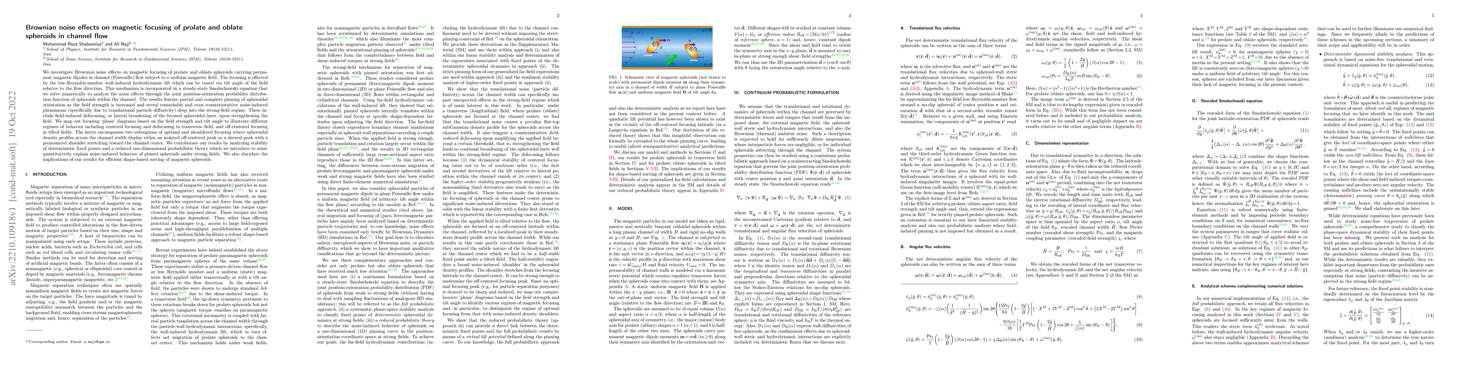 Thumbnail for Brownian noise effects on magnetic focusing of prolate and oblate
  spheroids in channel flow