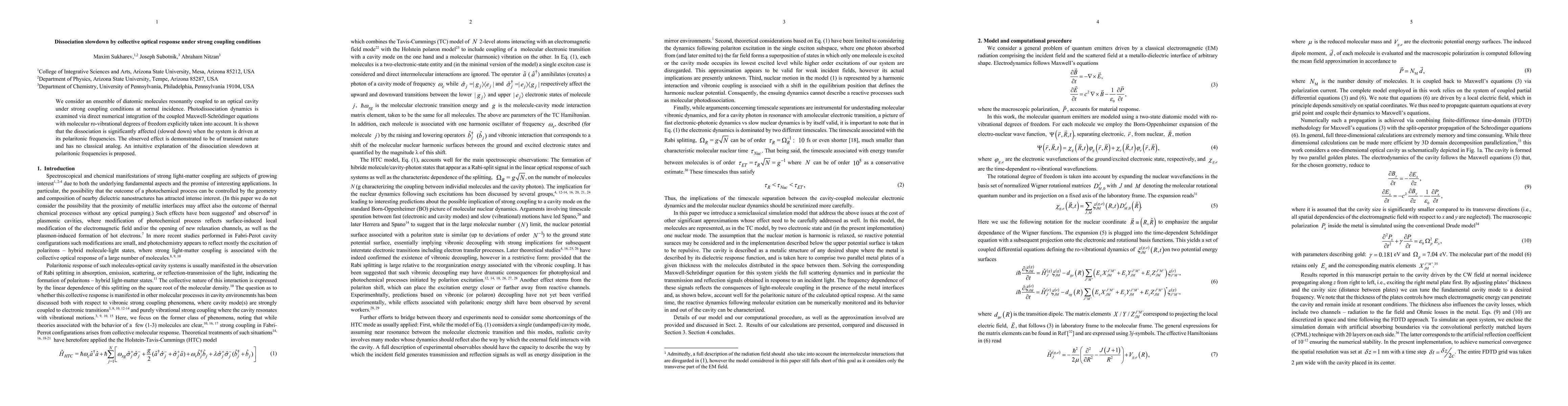 Thumbnail for Dissociation slowdown by collective optical response under strong
  coupling conditions