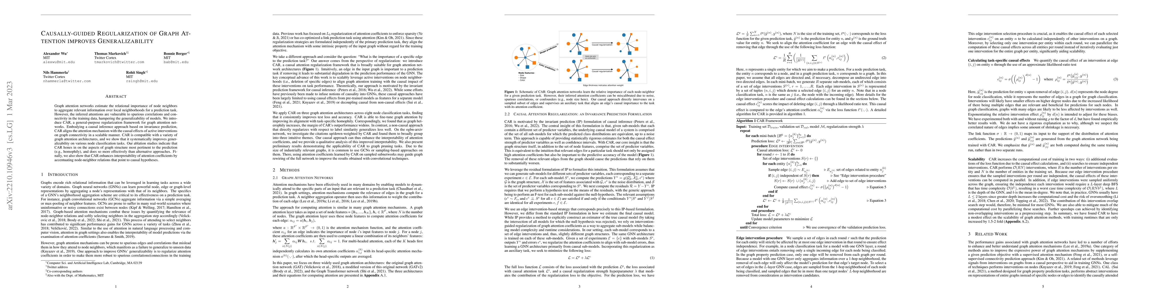 Thumbnail for Causally-guided Regularization of Graph Attention Improves
  Generalizability