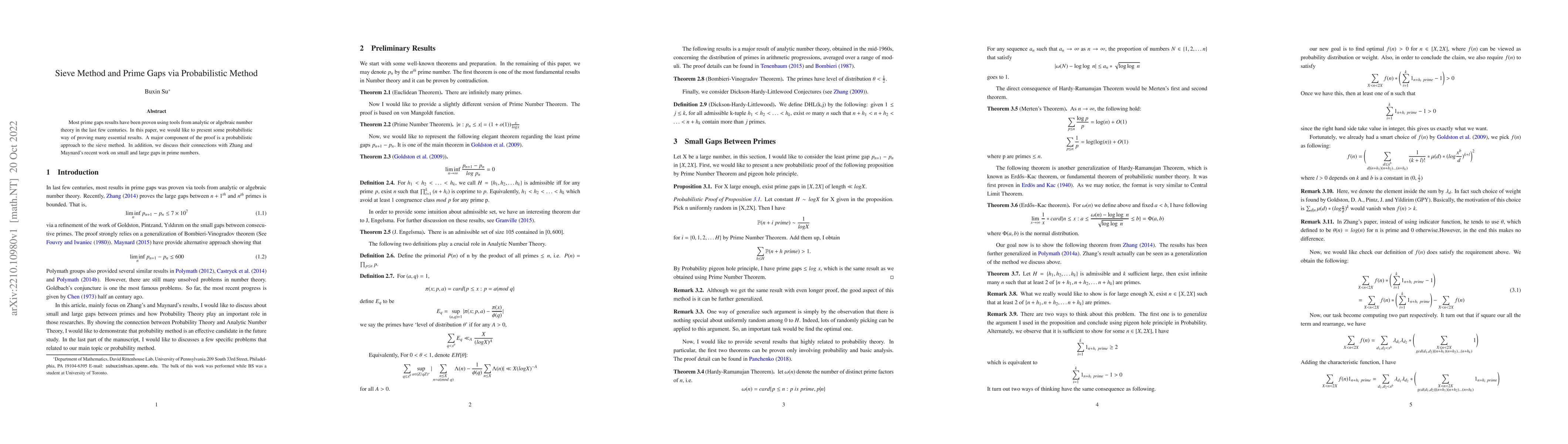 Thumbnail for Sieve Method and Prime Gaps via Probabilistic Method