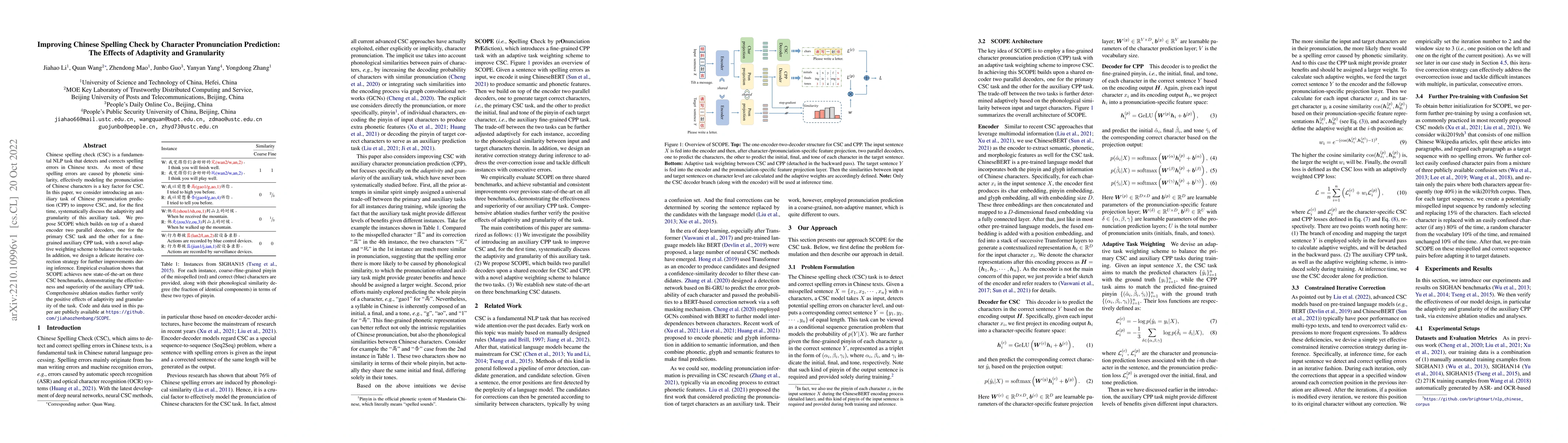 Thumbnail for Improving Chinese Spelling Check by Character Pronunciation Prediction:
  The Effects of Adaptivity and Granularity