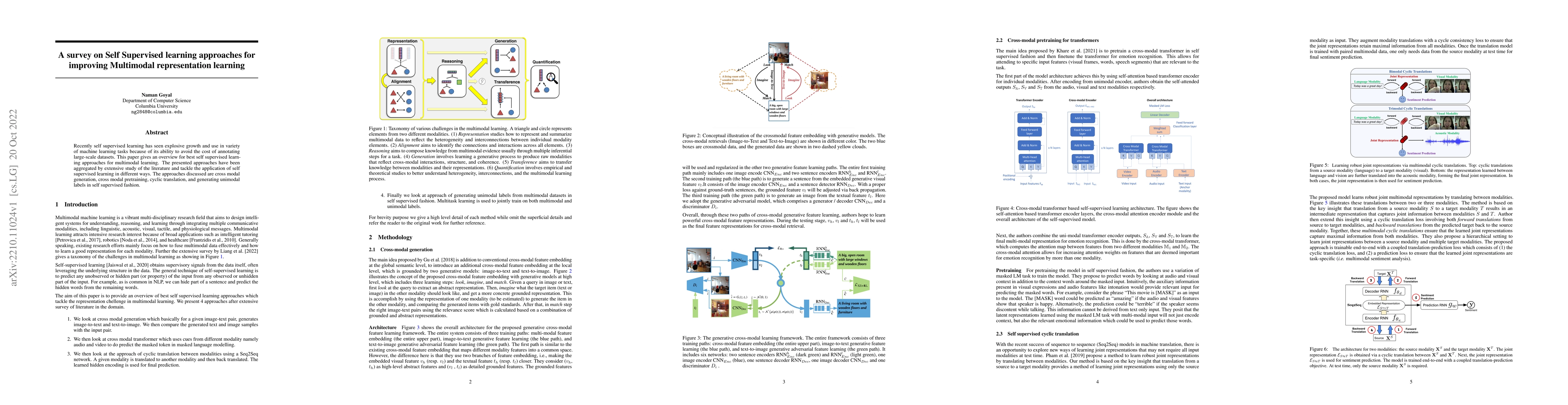 Thumbnail for A survey on Self Supervised learning approaches for improving Multimodal
  representation learning