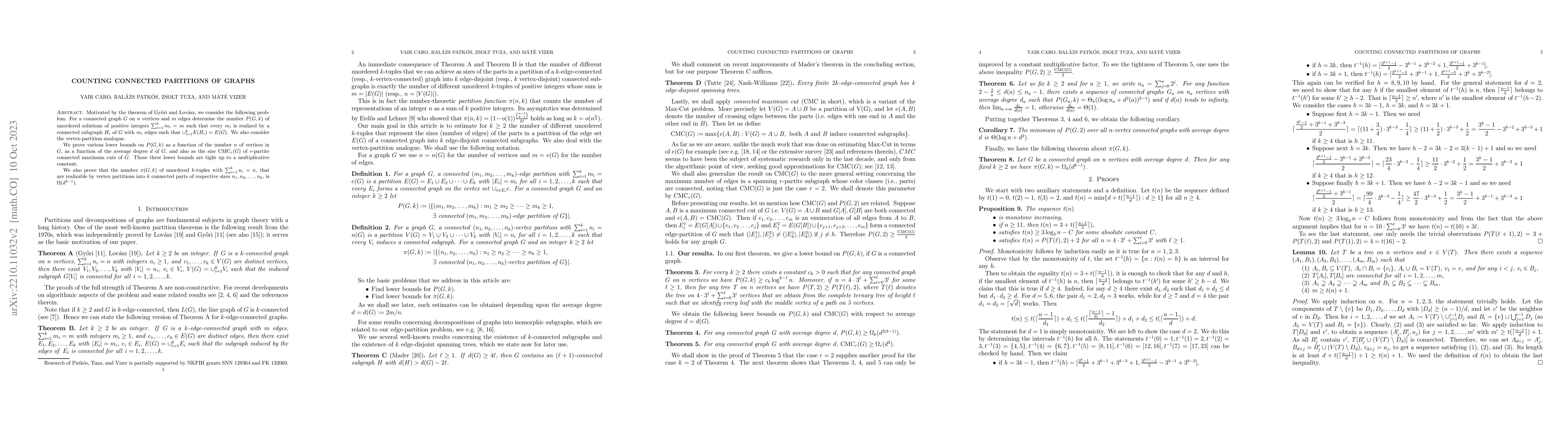 Thumbnail for Counting Connected Partitions of Graphs