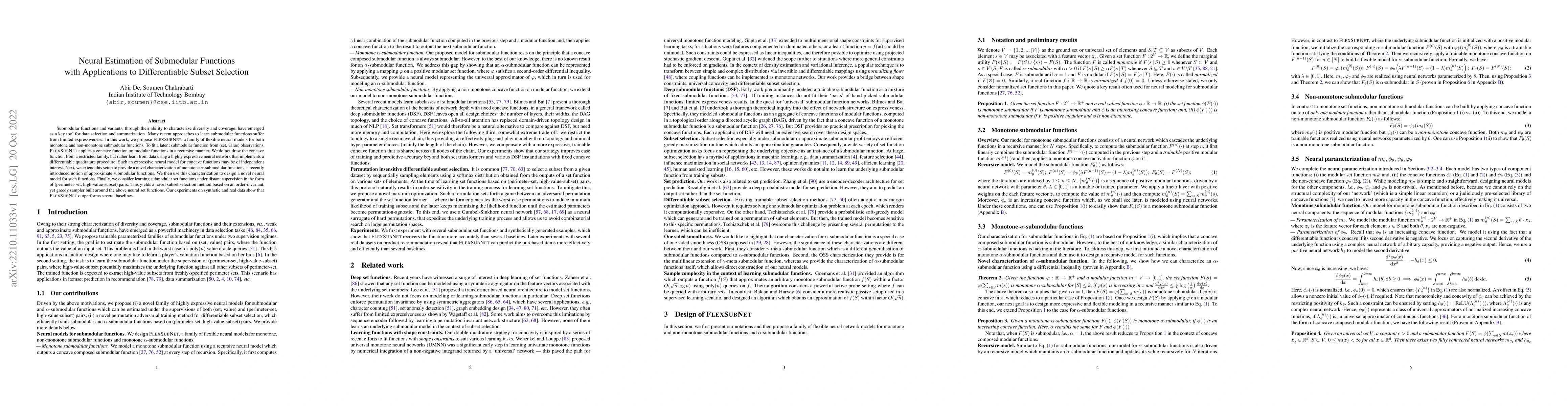 Thumbnail for Neural Estimation of Submodular Functions with Applications to
  Differentiable Subset Selection