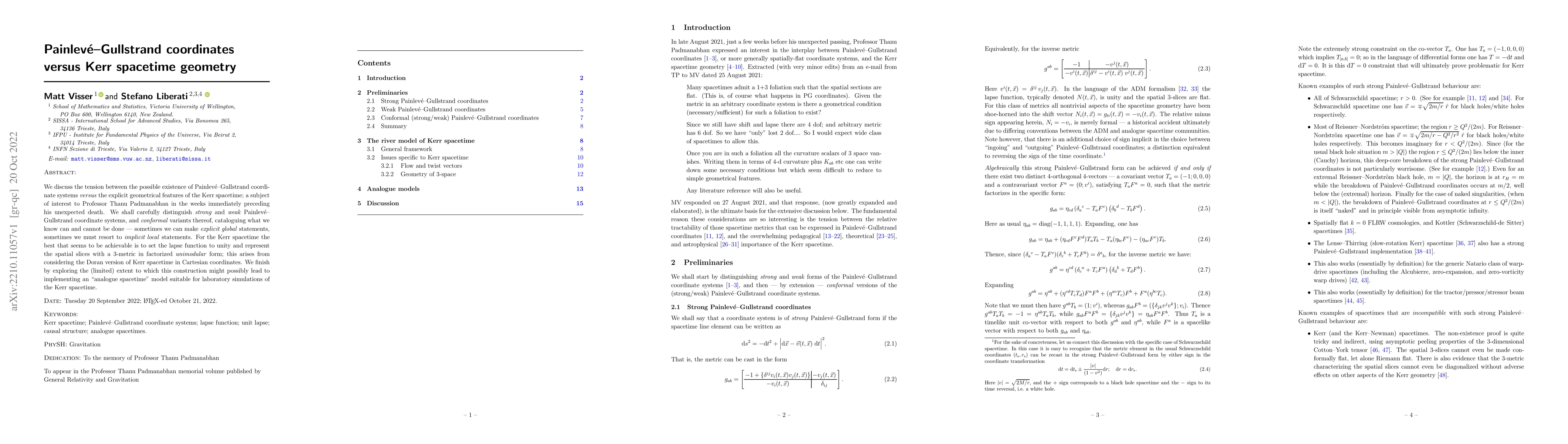 Thumbnail for Painleve-Gullstrand coordinates versus Kerr spacetime geometry