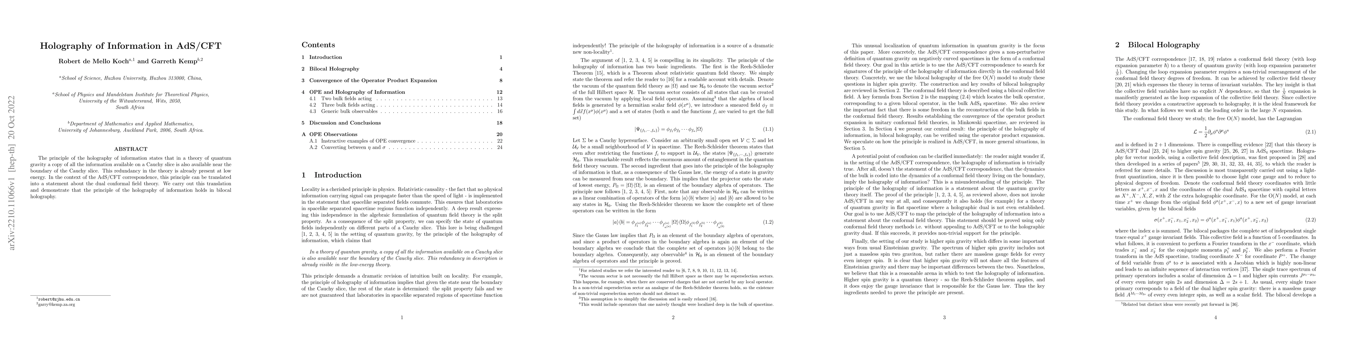 Thumbnail for Holography of Information in AdS/CFT
