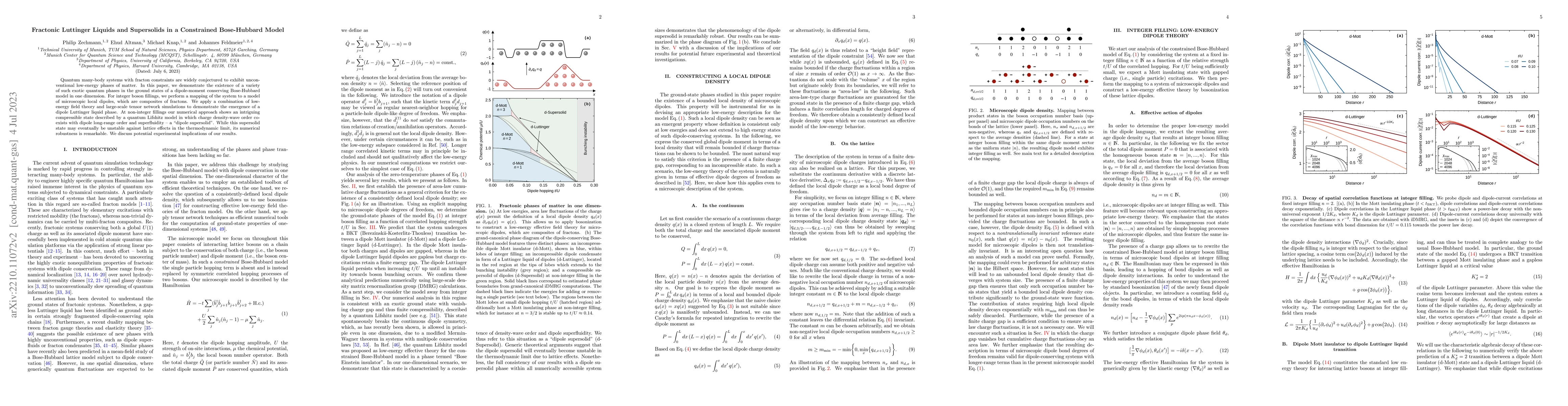 Thumbnail for Fractonic Luttinger Liquids and Supersolids in a Constrained
  Bose-Hubbard Model