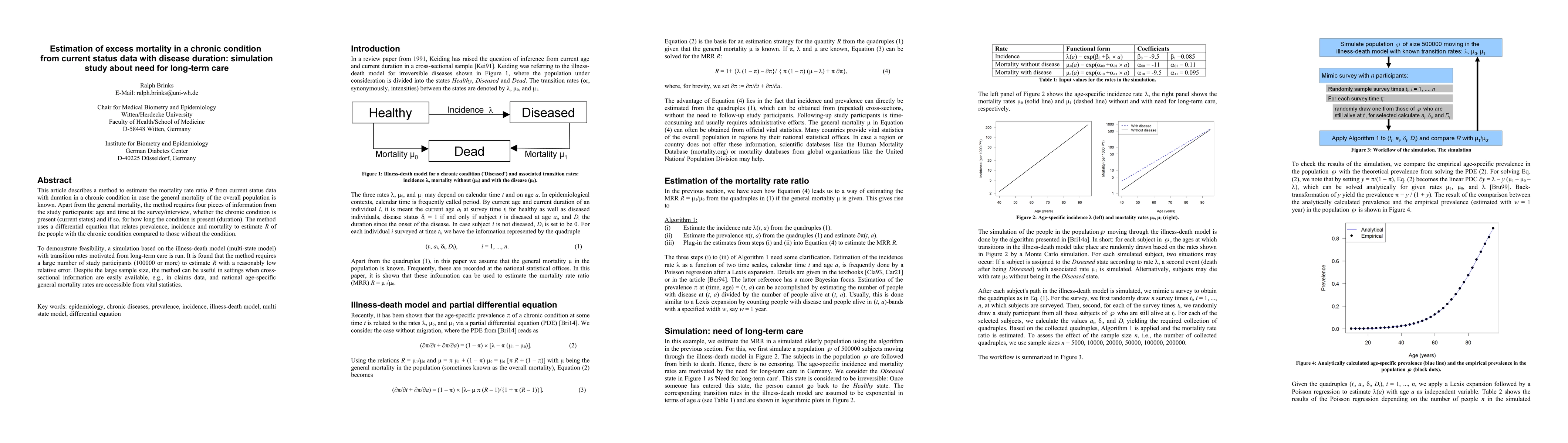 Thumbnail for Estimation of excess mortality in a chronic condition from current
  status data with disease duration: simulation study about need for long-term
  care