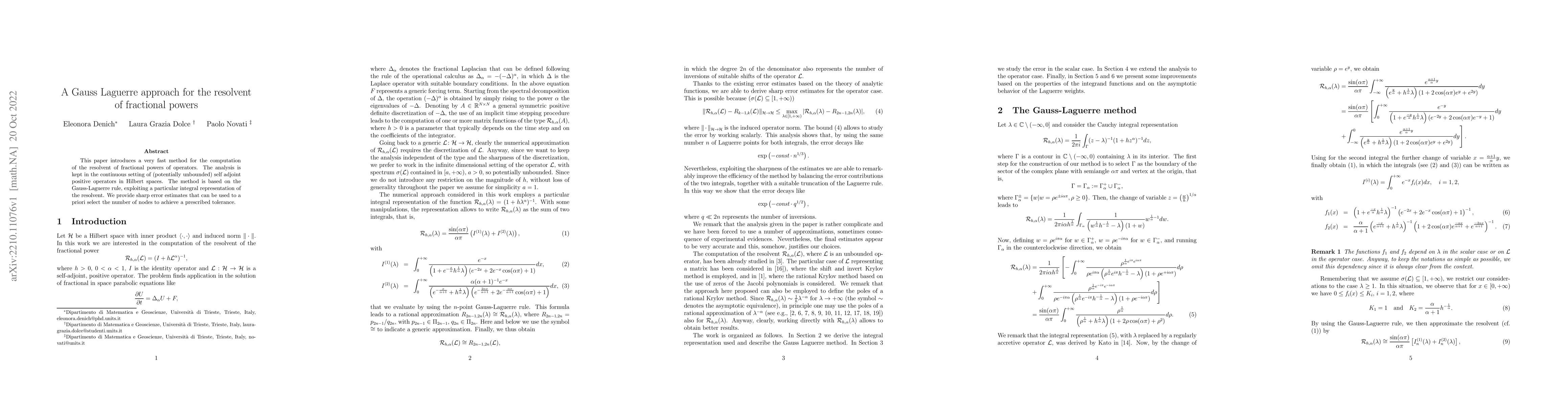 Thumbnail for A Gauss Laguerre approach for the resolvent of fractional powers