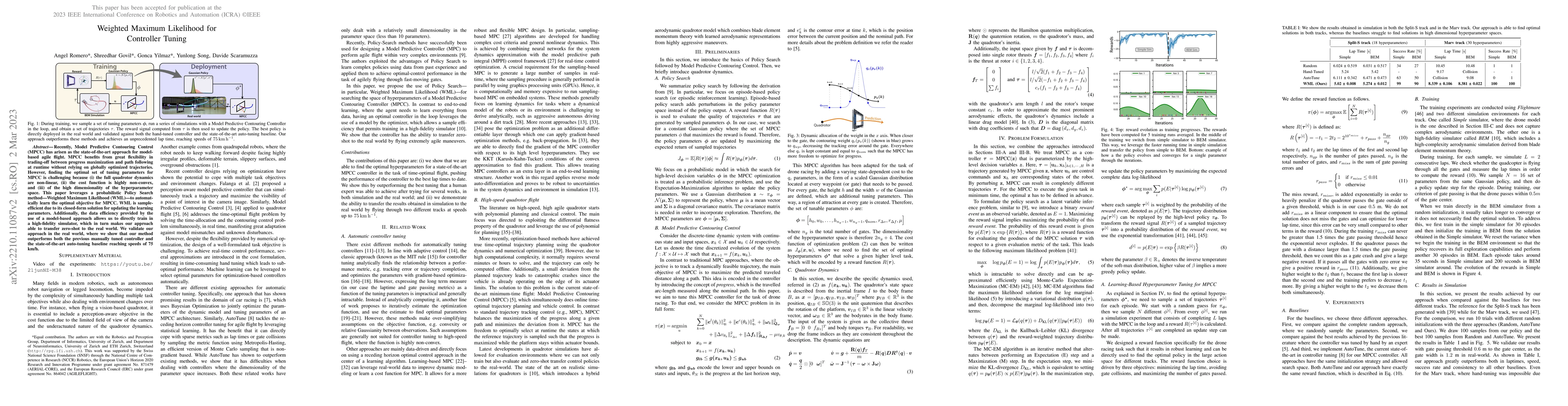 Thumbnail for Weighted Maximum Likelihood for Controller Tuning