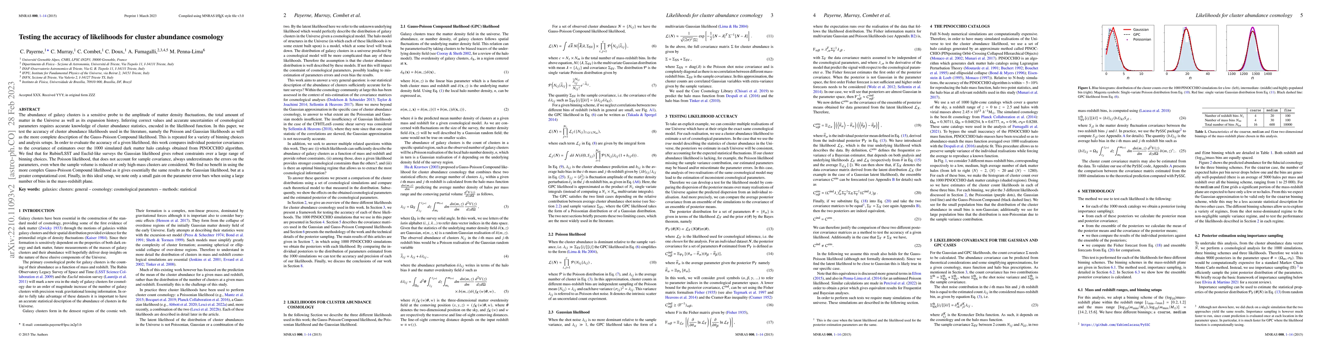Thumbnail for Testing the accuracy of likelihoods for cluster abundance cosmology