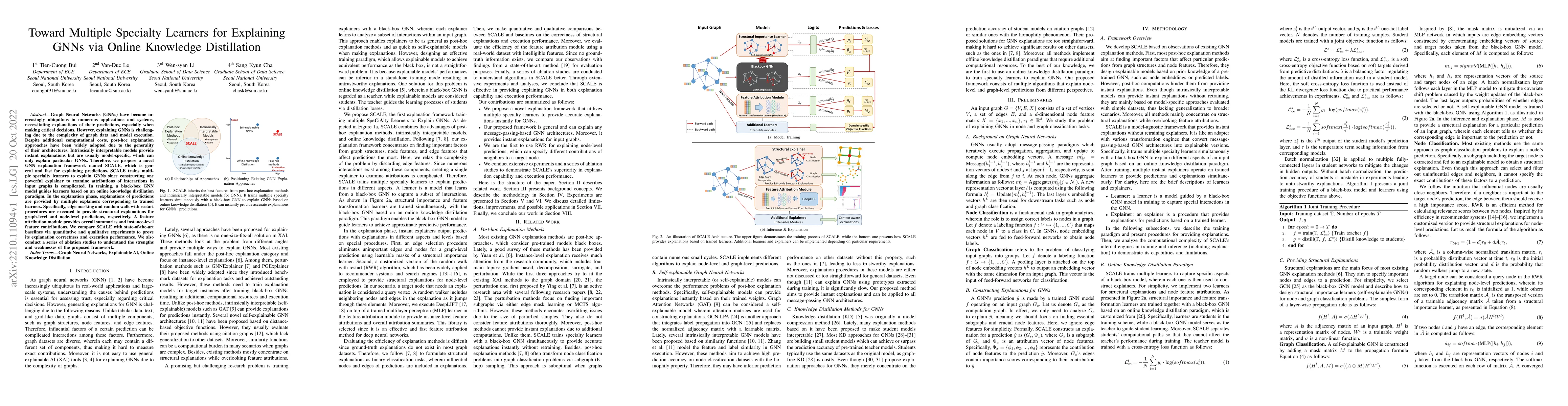 Thumbnail for Toward Multiple Specialty Learners for Explaining GNNs via Online
  Knowledge Distillation