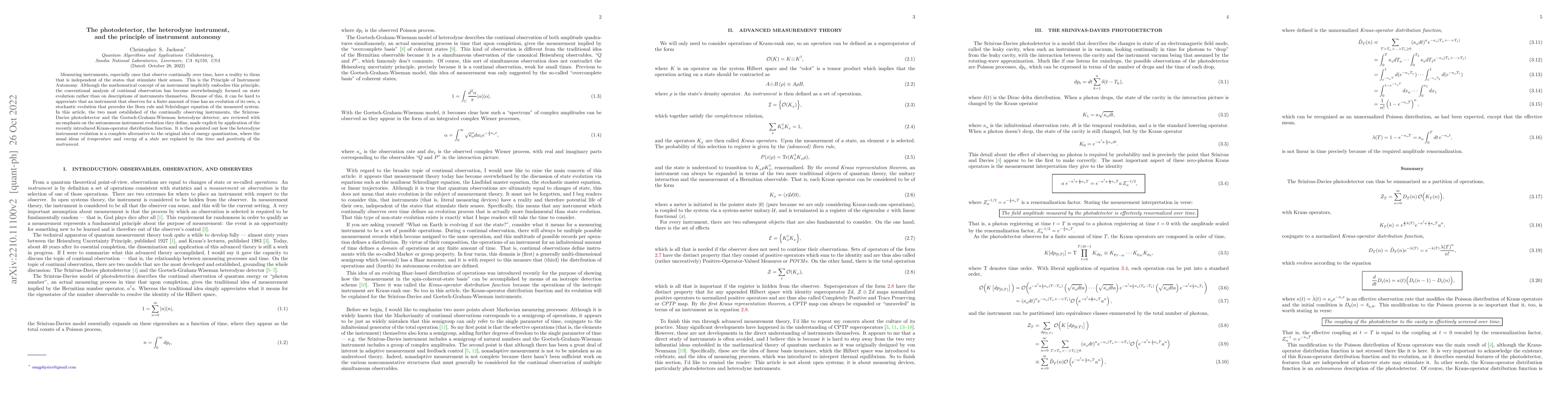 Thumbnail for The photodetector, the heterodyne instrument, and the principle of
  instrument autonomy