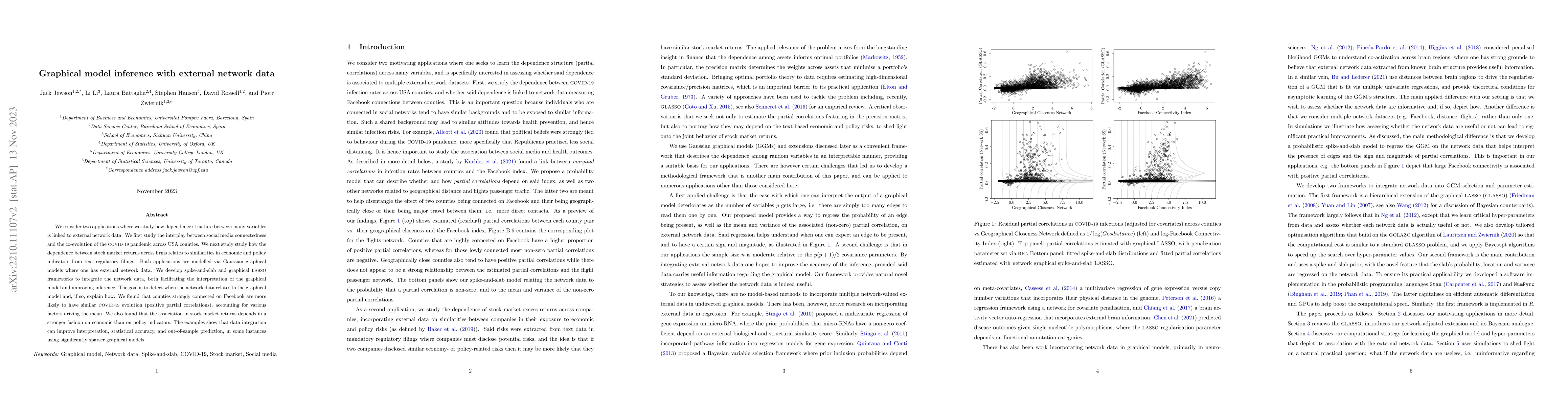 Thumbnail for Graphical model inference with external network data