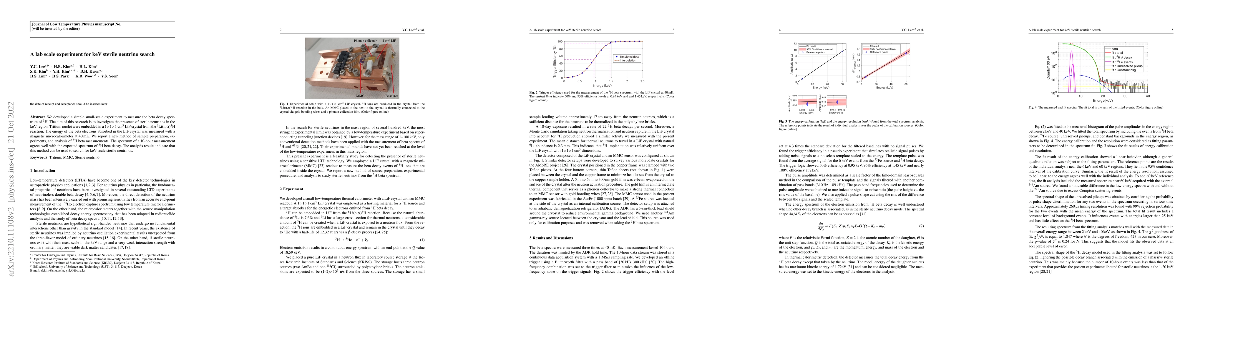 Thumbnail for A lab scale experiment for keV sterile neutrino search