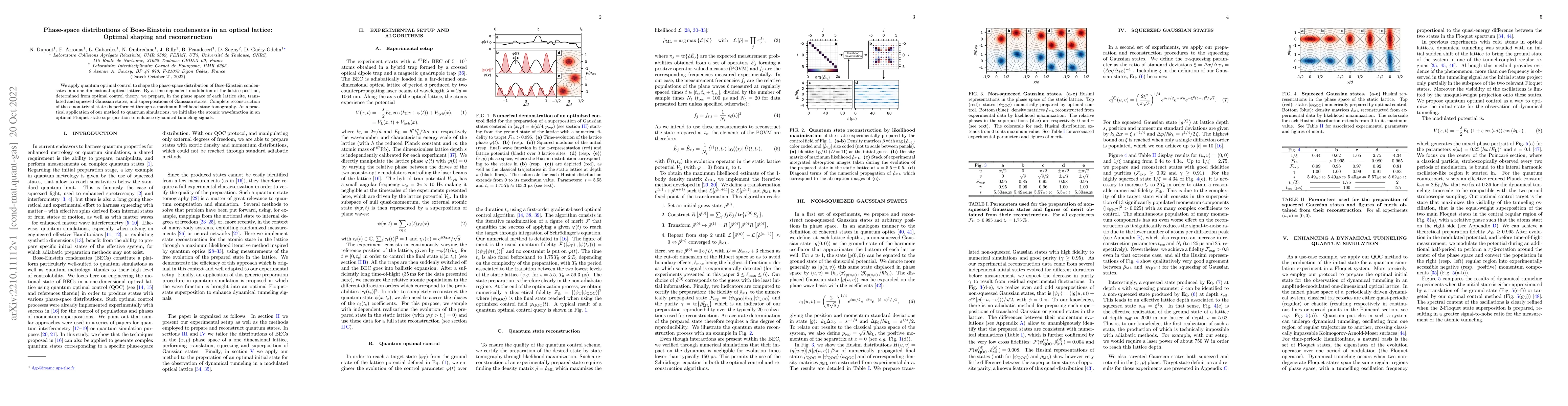 Thumbnail for Phase-space distributions of Bose-Einstein condensates in an optical
  lattice: Optimal shaping and reconstruction