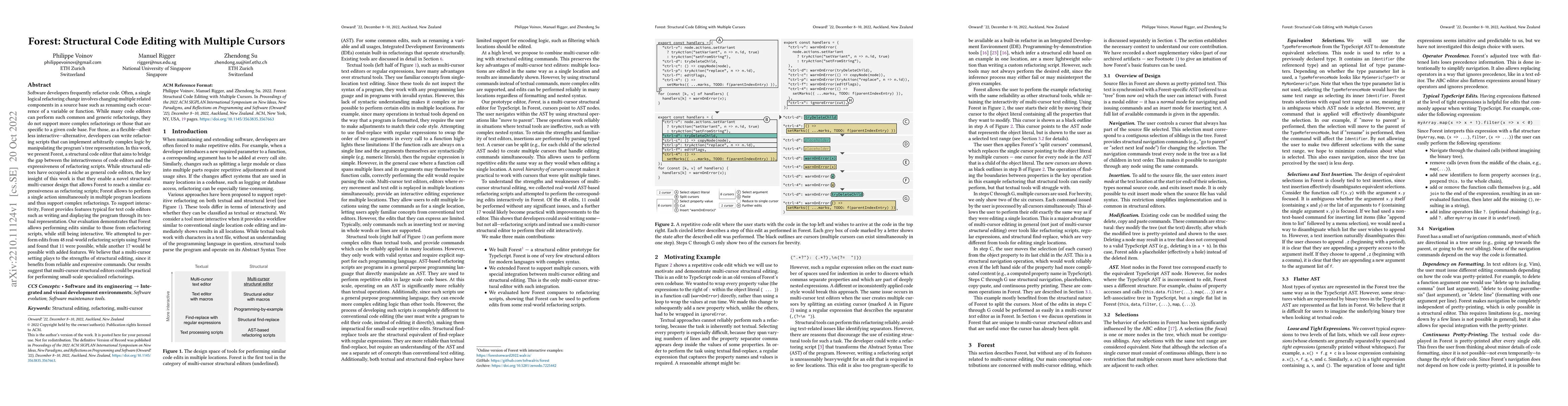 Thumbnail for Forest: Structural Code Editing with Multiple Cursors
