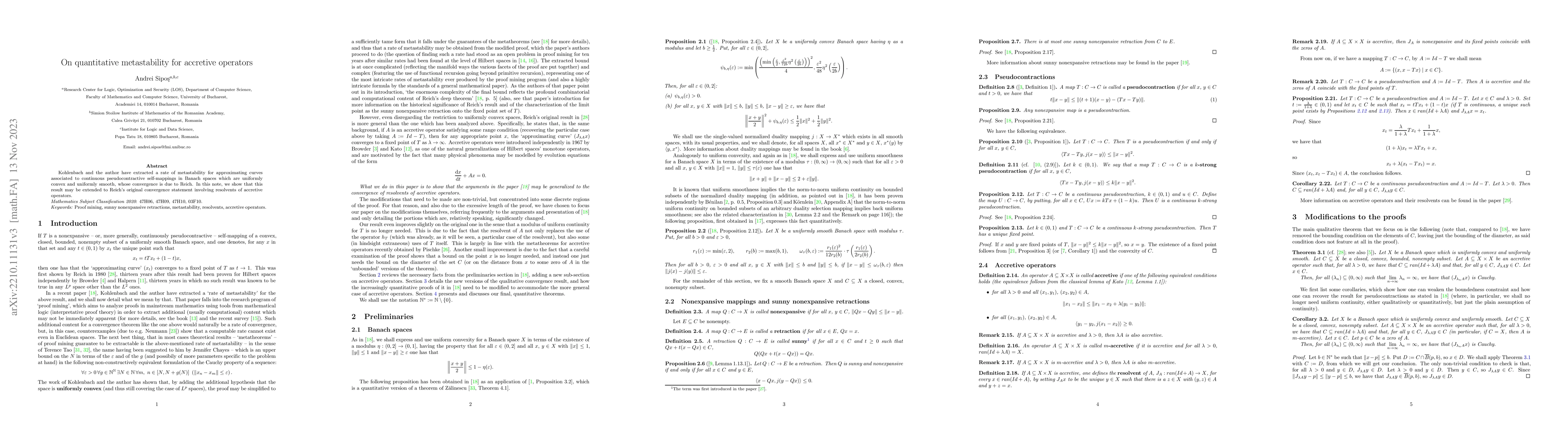 Thumbnail for On quantitative metastability for accretive operators