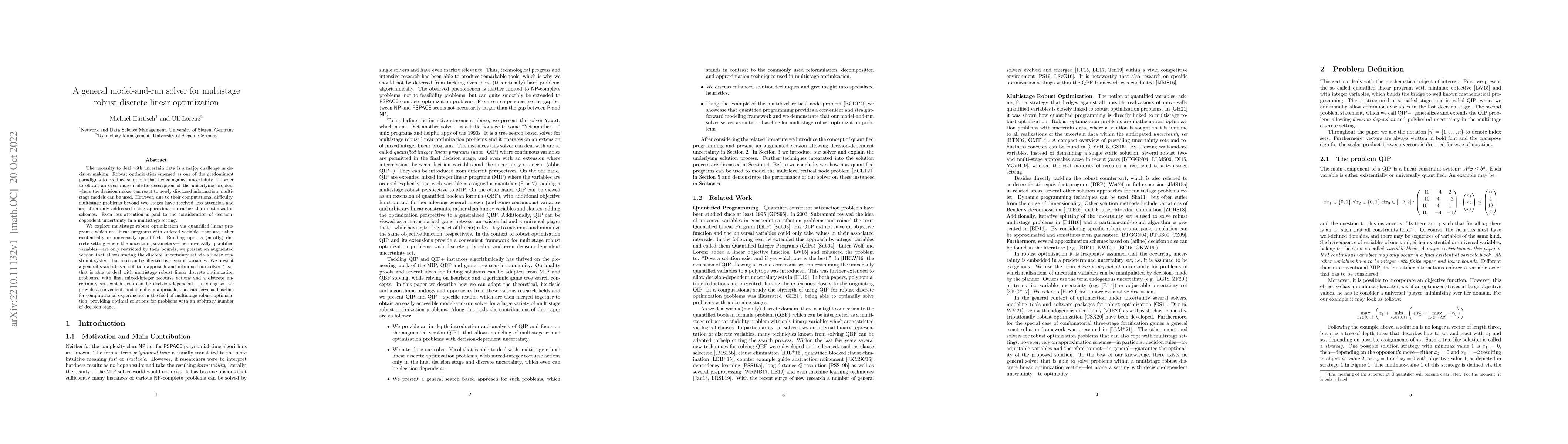 Thumbnail for A general model-and-run solver for multistage robust discrete linear
  optimization