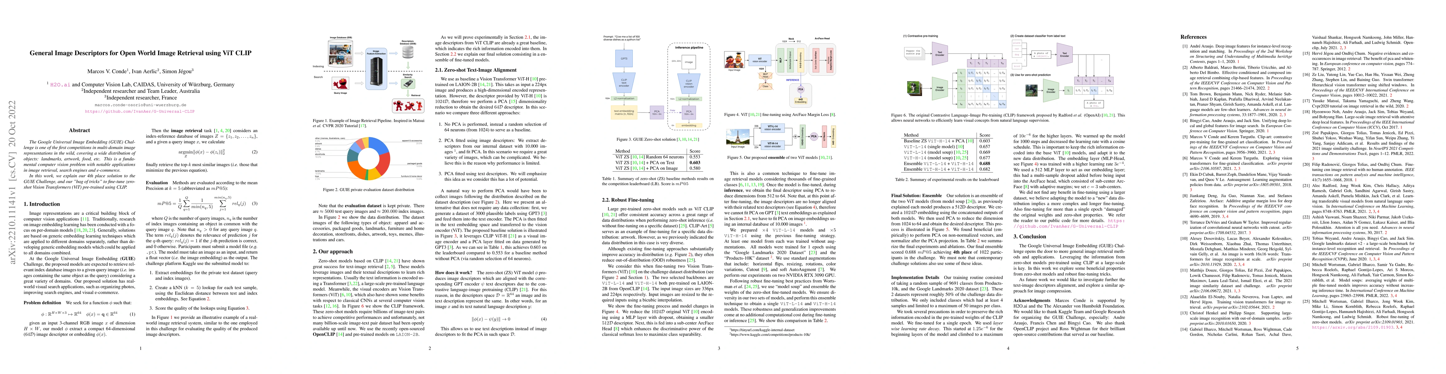 Thumbnail for General Image Descriptors for Open World Image Retrieval using ViT CLIP