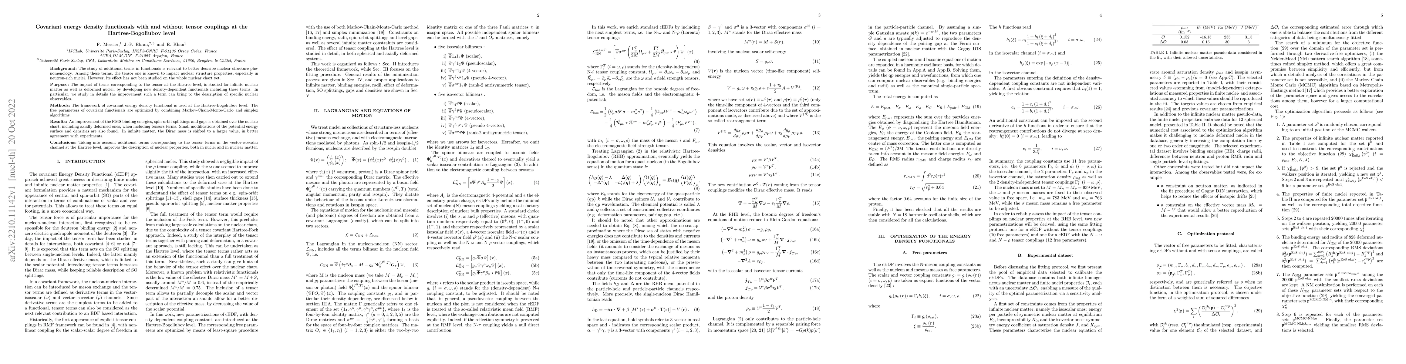Thumbnail for Covariant energy density functionals with and without tensor couplings
  at the Hartree-Bogoliubov level