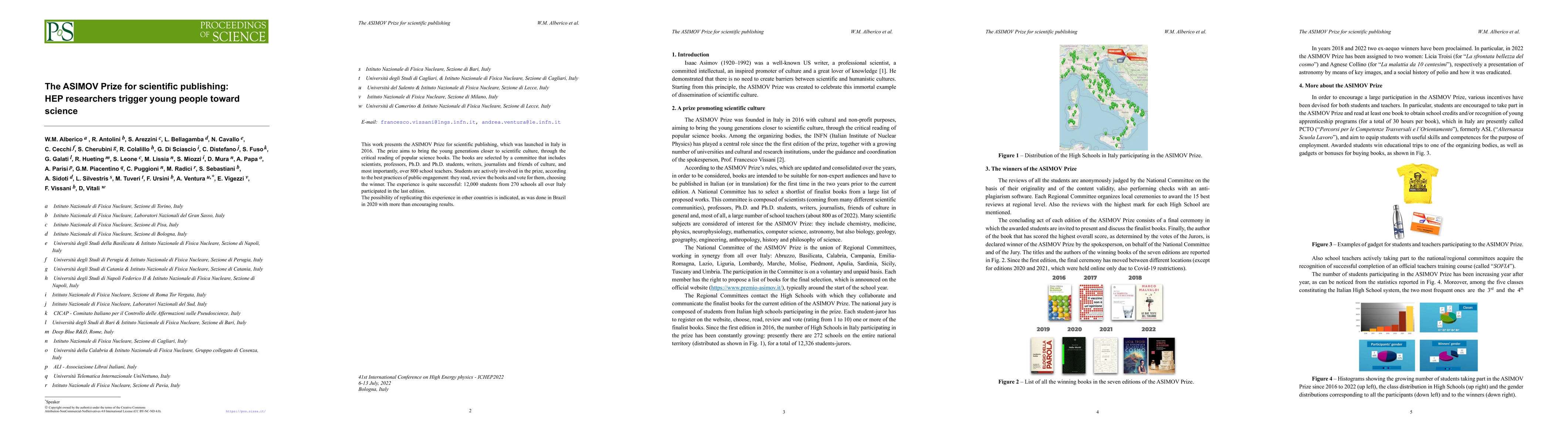 Thumbnail for The ASIMOV Prize for scientific publishing -- HEP researchers trigger
  young people toward science