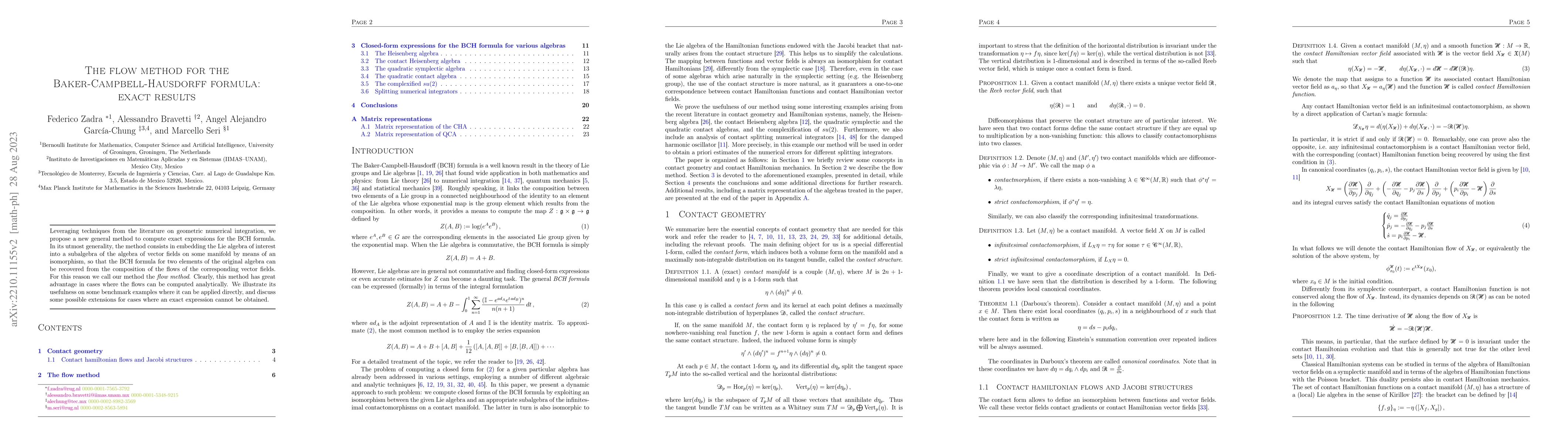 Thumbnail for The flow method for the Baker-Campbell-Hausdorff formula: exact results