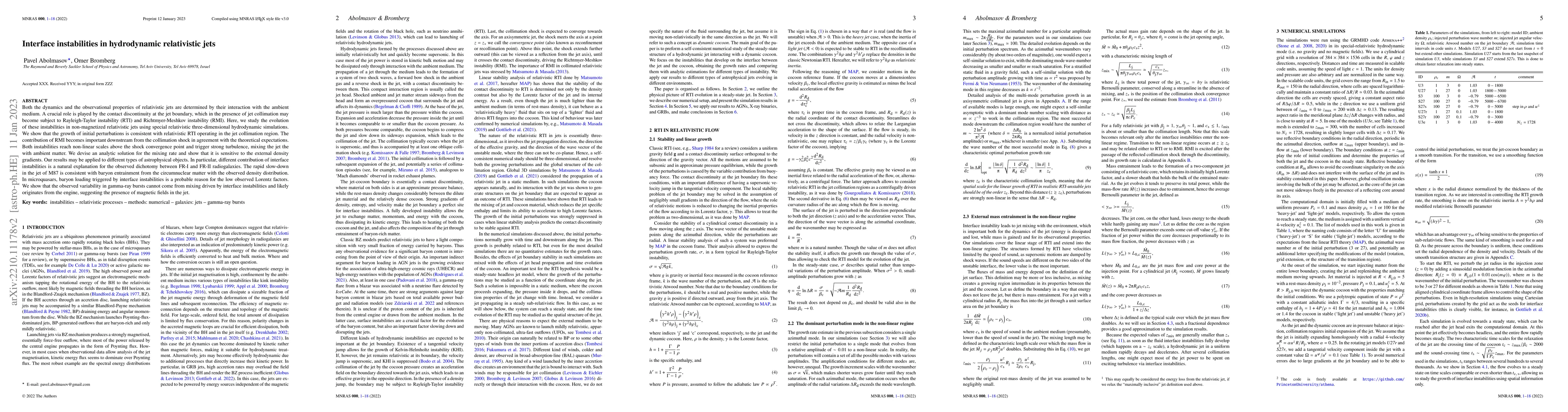 Thumbnail for Interface instabilities in hydrodynamic relativistic jets