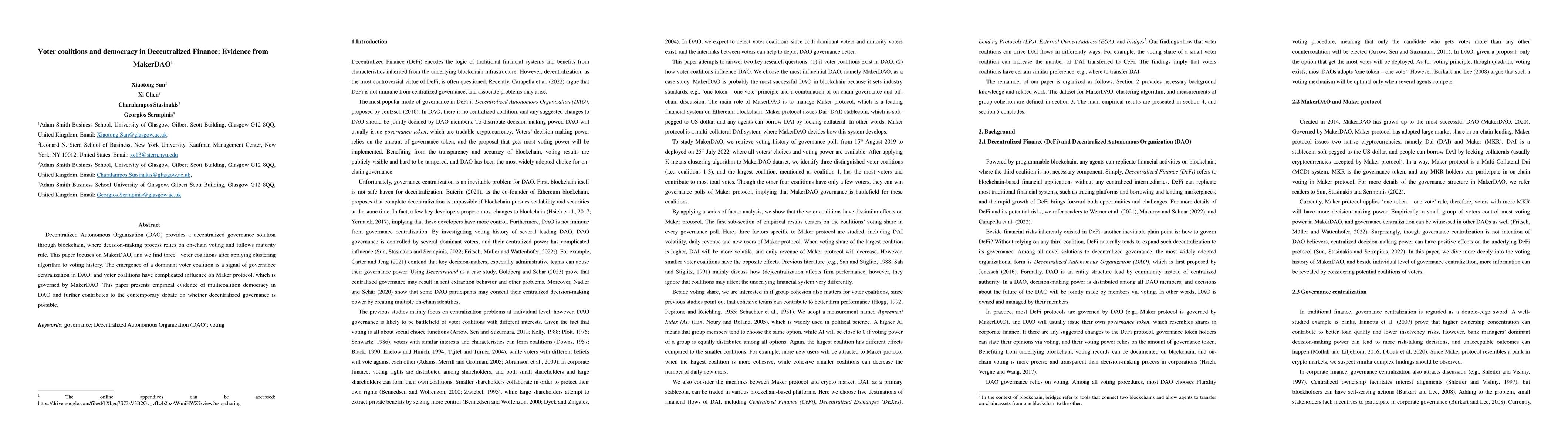 Thumbnail for Voter Coalitions and democracy in Decentralized Finance: Evidence from
  MakerDAO