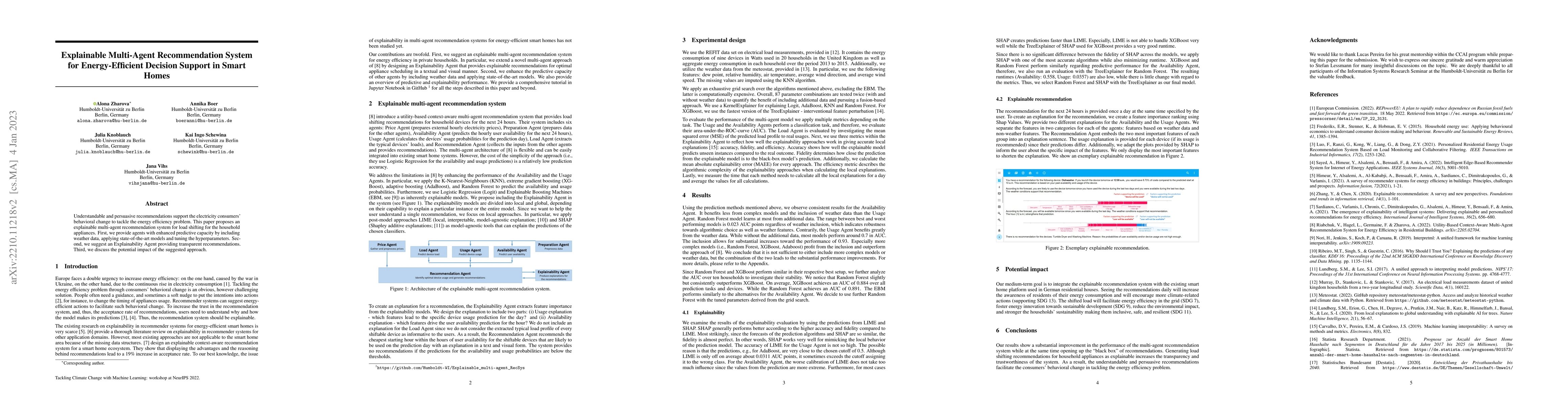 Thumbnail for Explainable Multi-Agent Recommendation System for Energy-Efficient
  Decision Support in Smart Homes