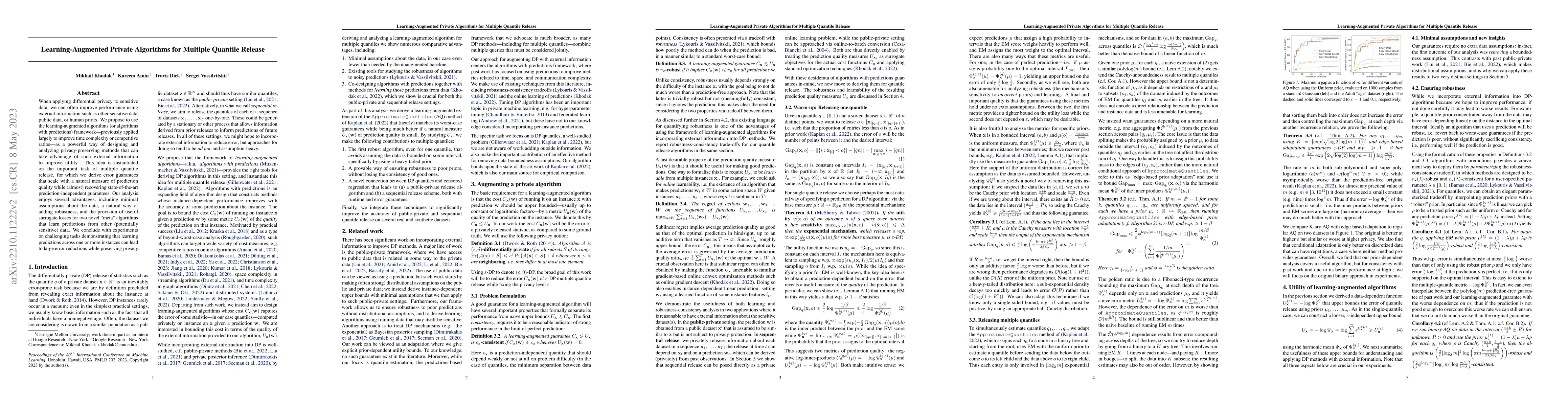 Thumbnail for Learning-Augmented Private Algorithms for Multiple Quantile Release