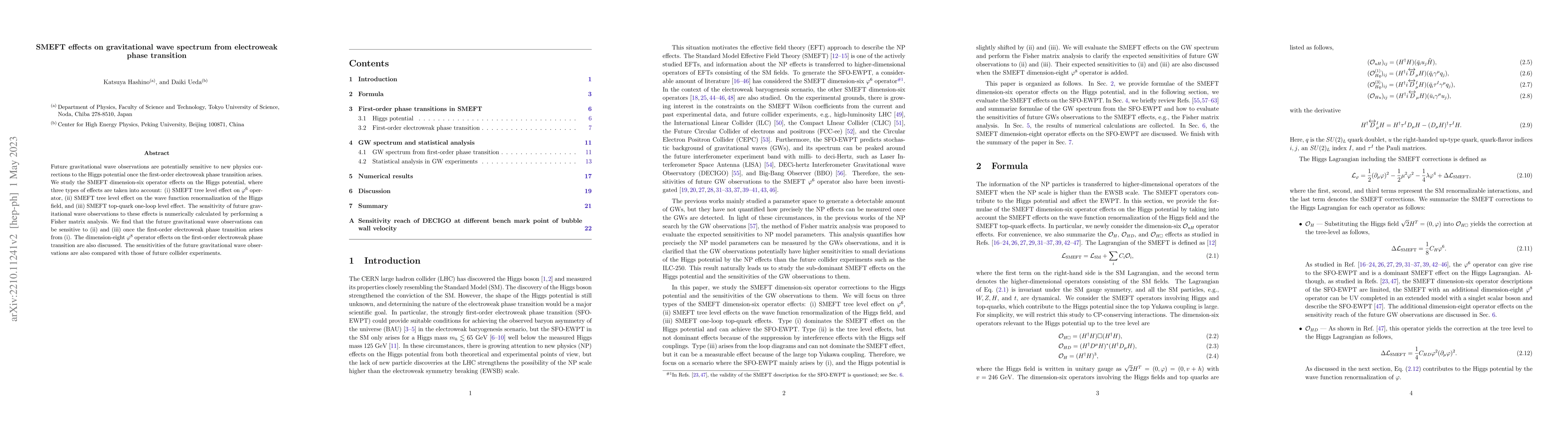 Thumbnail for SMEFT effects on gravitational wave spectrum from electroweak phase
  transition