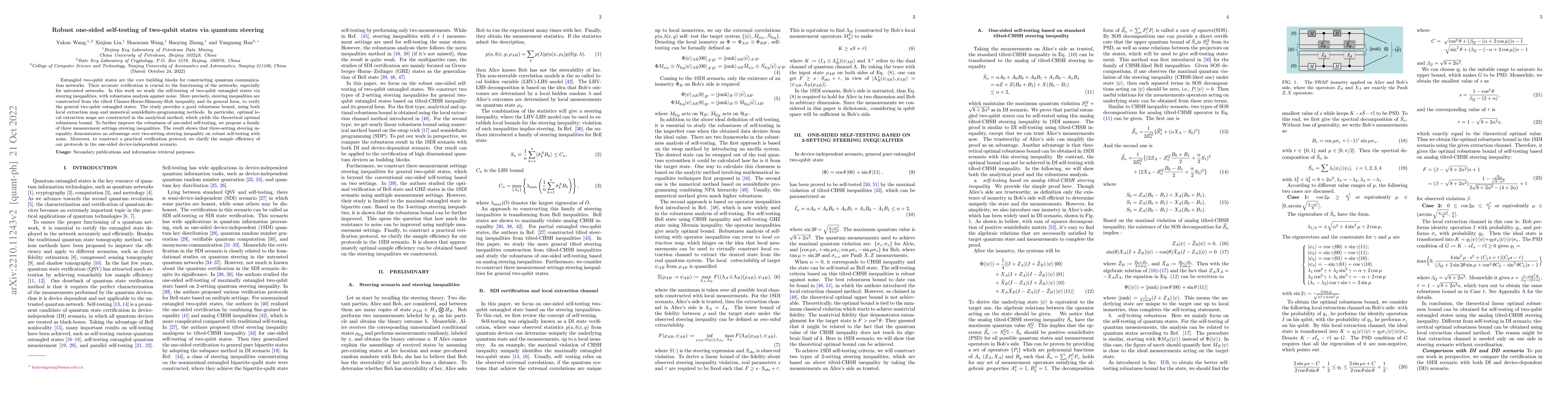 Thumbnail for Robust one-sided self-testing of two-qubit states via quantum steering