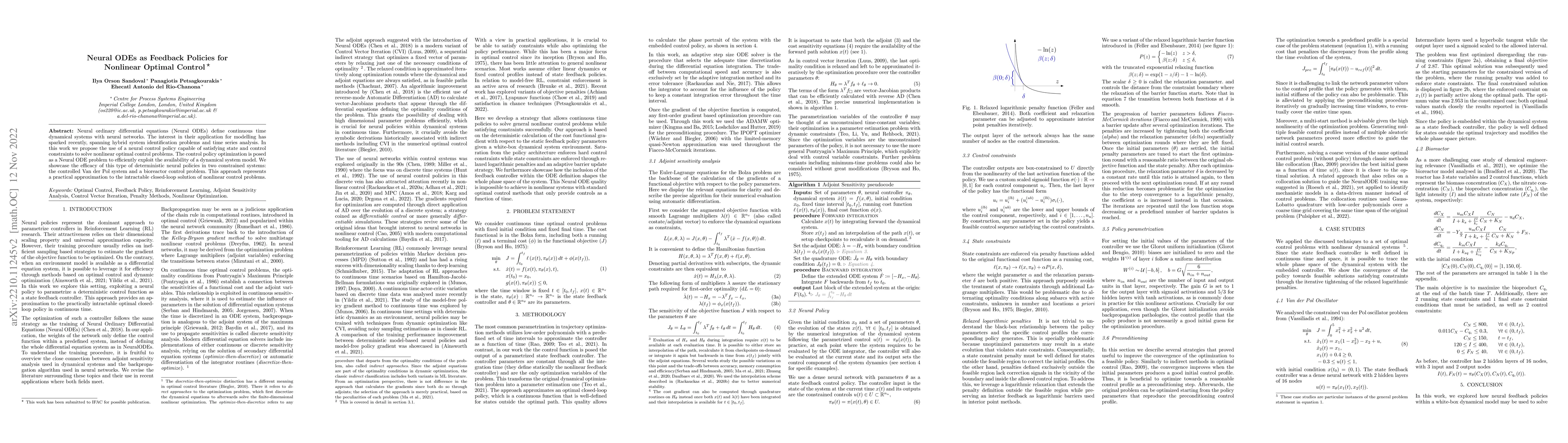 Thumbnail for Neural ODEs as Feedback Policies for Nonlinear Optimal Control