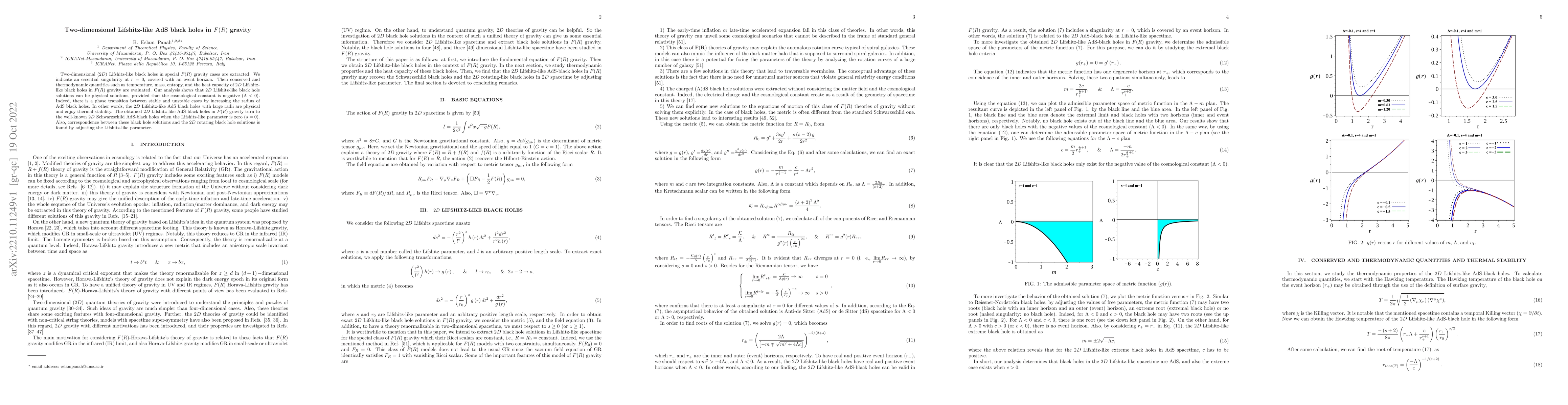 Thumbnail for Two-dimensional Lifshitz-like AdS black holes in $F(R)$ gravity