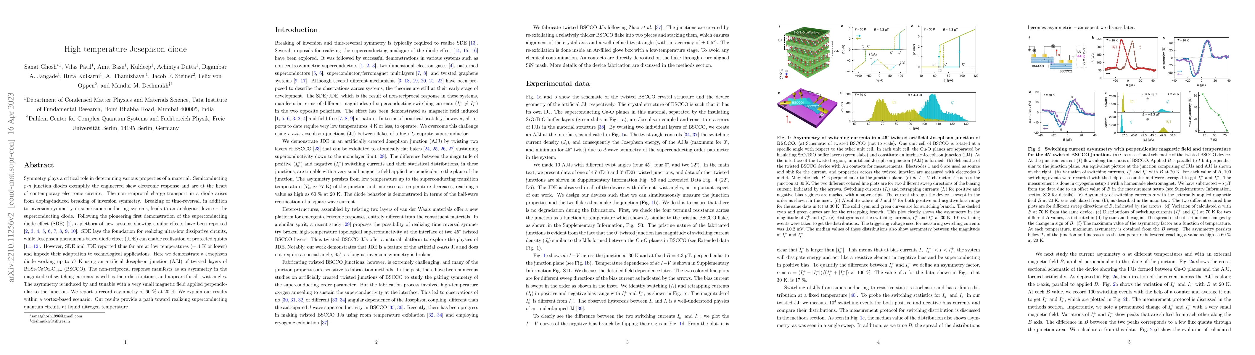Thumbnail for High-temperature Josephson diode