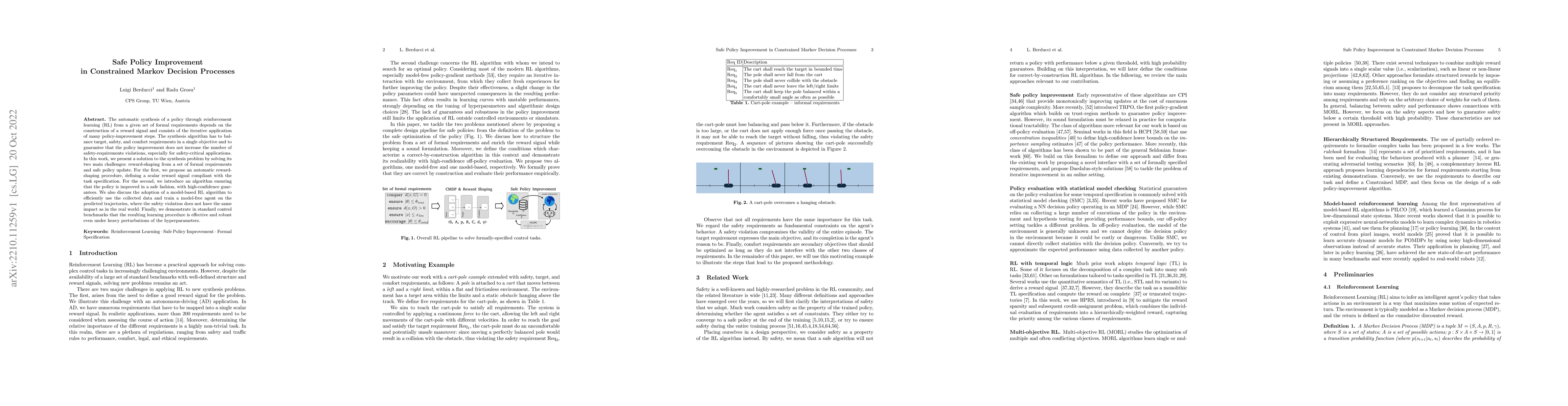 Thumbnail for Safe Policy Improvement in Constrained Markov Decision Processes