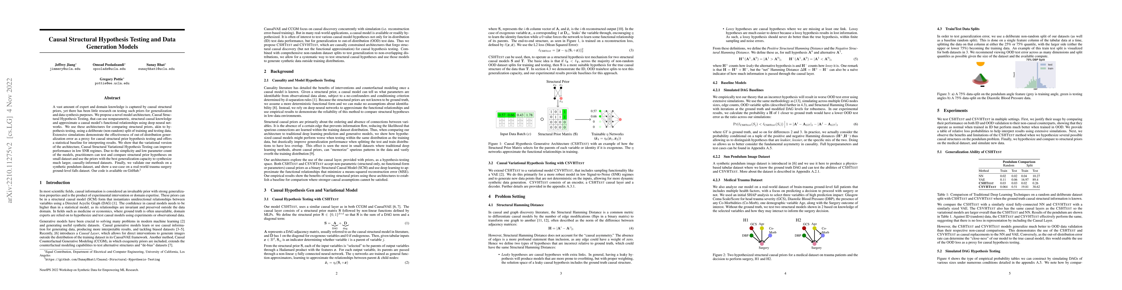 Thumbnail for Causal Structural Hypothesis Testing and Data Generation Models