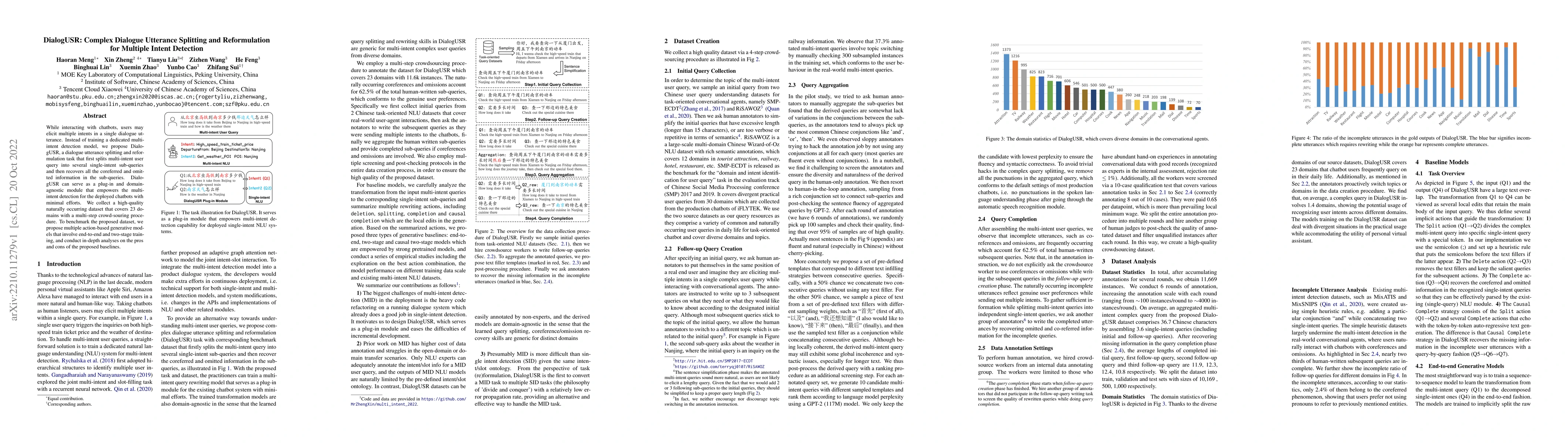 Thumbnail for DialogUSR: Complex Dialogue Utterance Splitting and Reformulation for
  Multiple Intent Detection