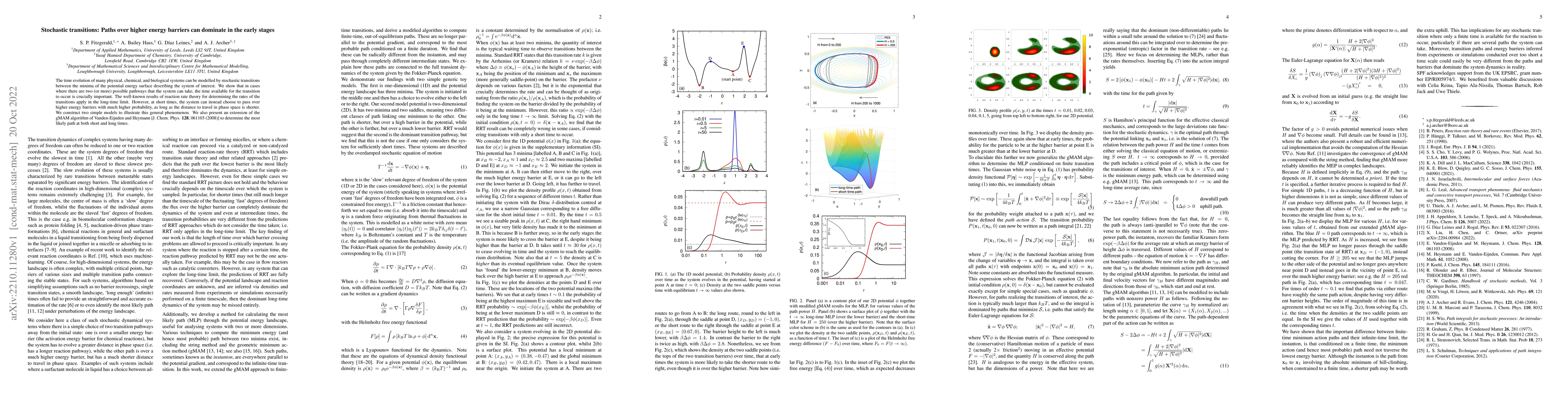 Thumbnail for Stochastic transitions: Paths over higher energy barriers can dominate
  in the early stages