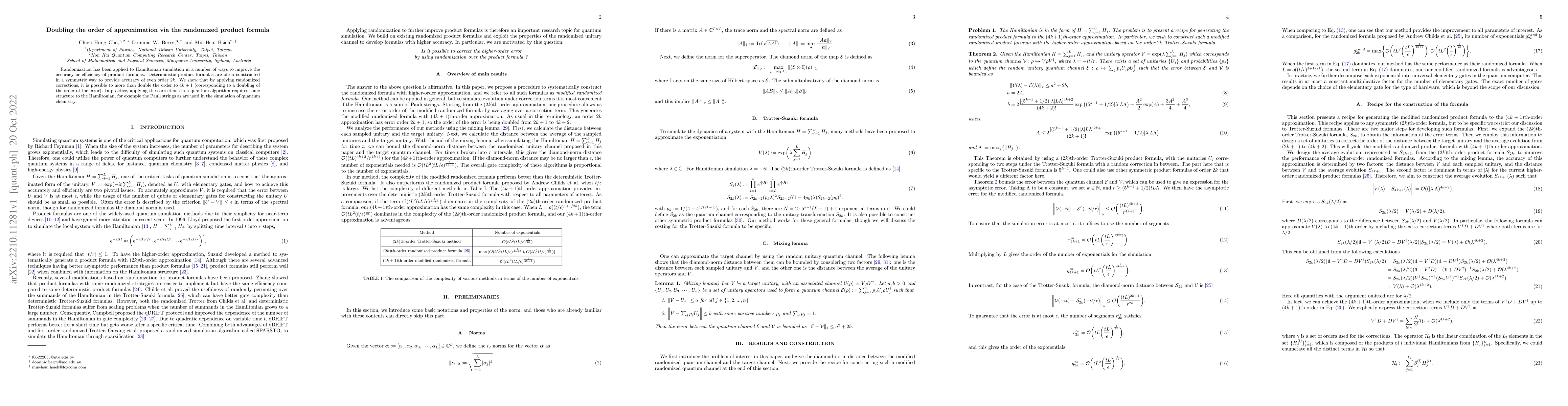 Thumbnail for Doubling the order of approximation via the randomized product formula