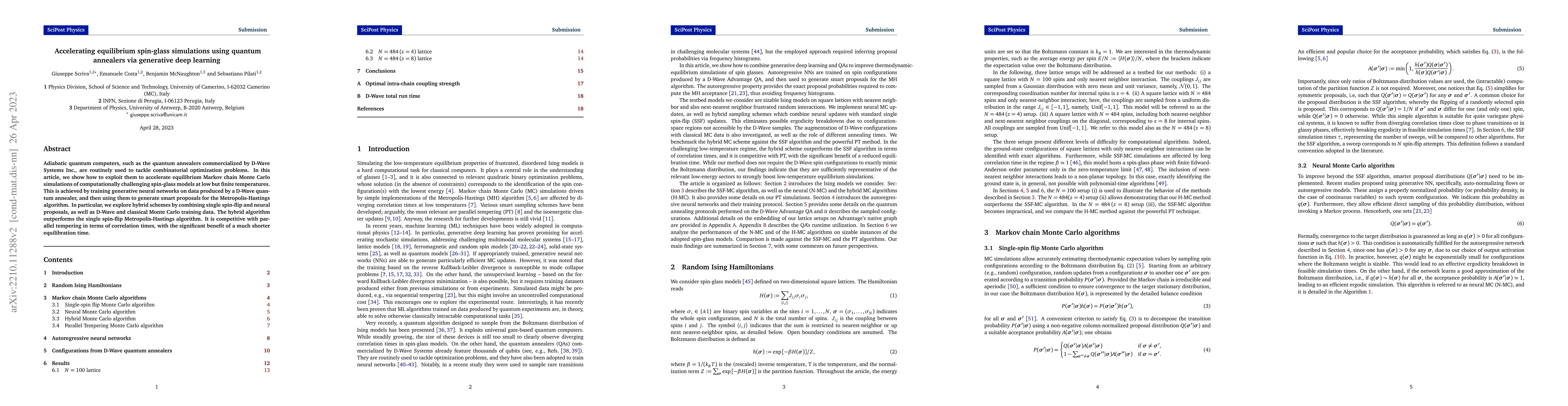 Thumbnail for Accelerating equilibrium spin-glass simulations using quantum annealers
  via generative deep learning