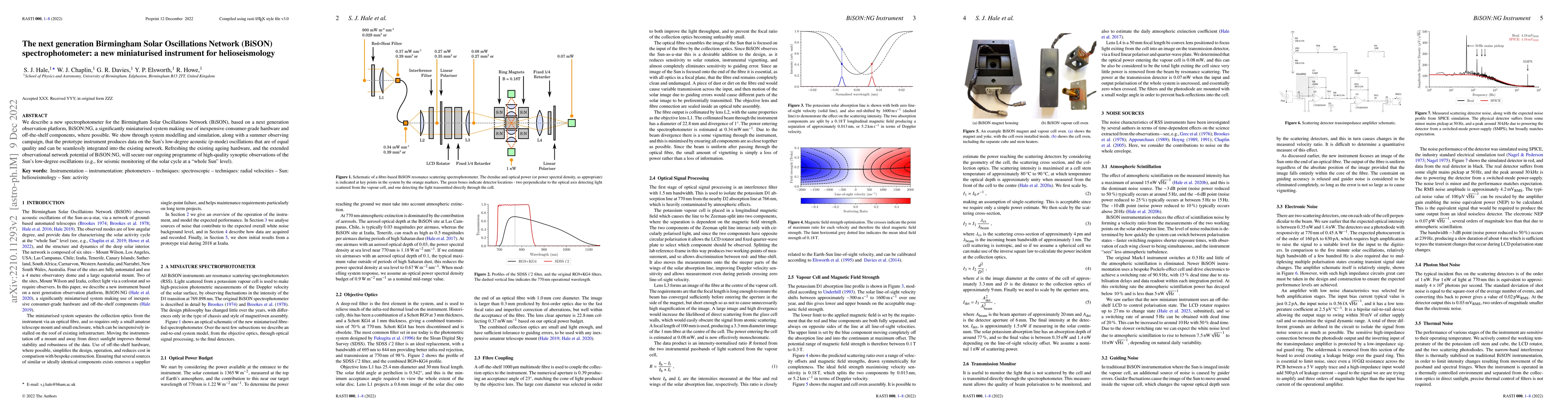 Thumbnail for The next generation Birmingham Solar Oscillations Network (BiSON)
  spectrophotometer: a new miniaturised instrument for helioseismology