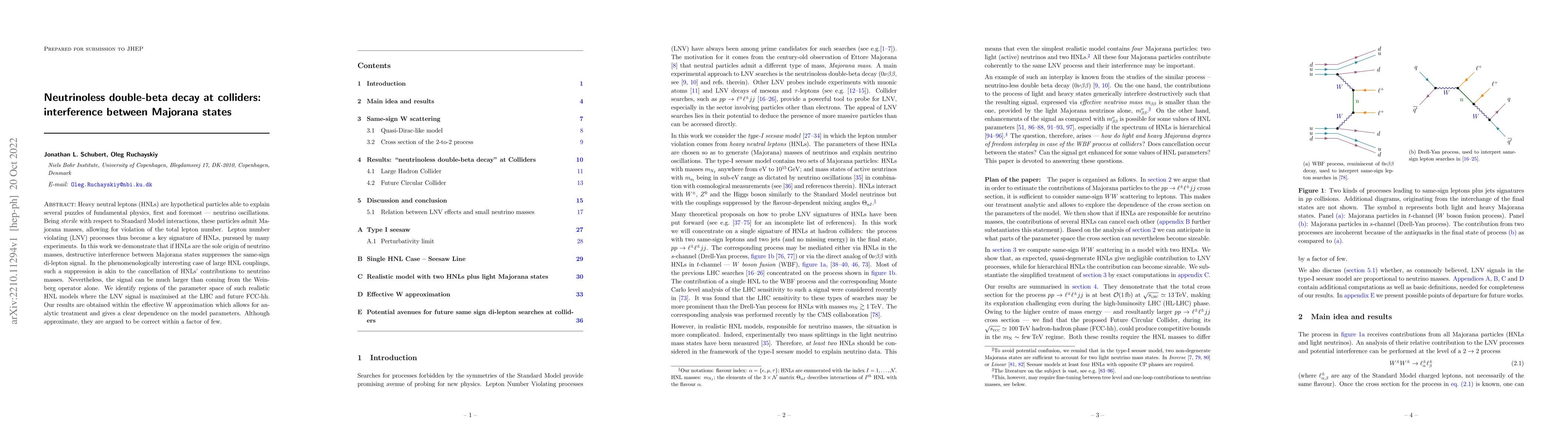 Thumbnail for Neutrinoless double-beta decay at colliders: interference between
  Majorana states
