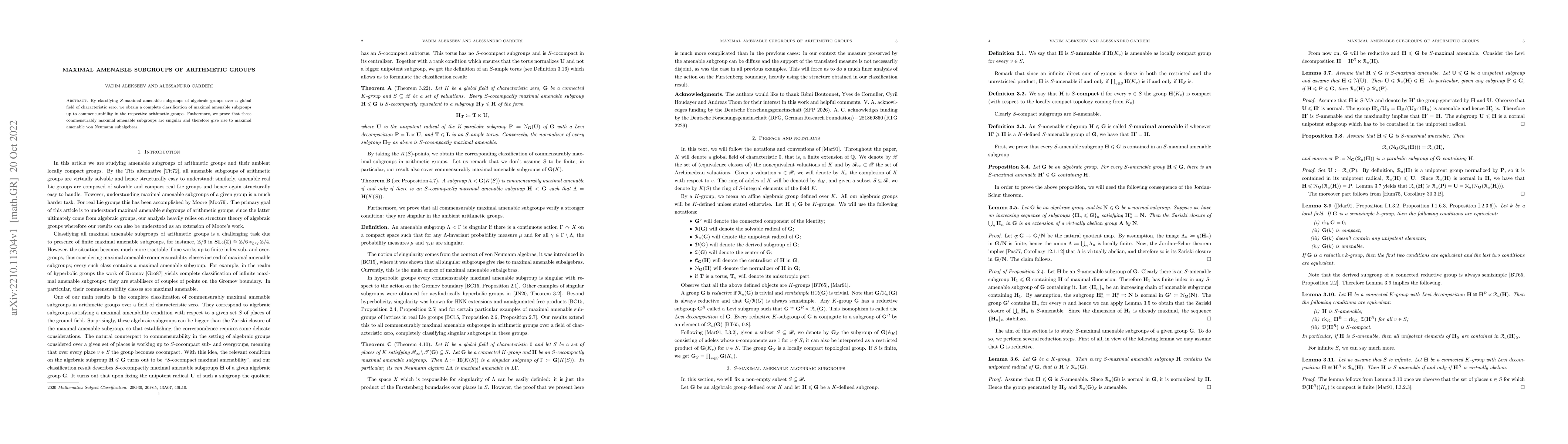 Thumbnail for Maximal amenable subgroups of arithmetic groups
