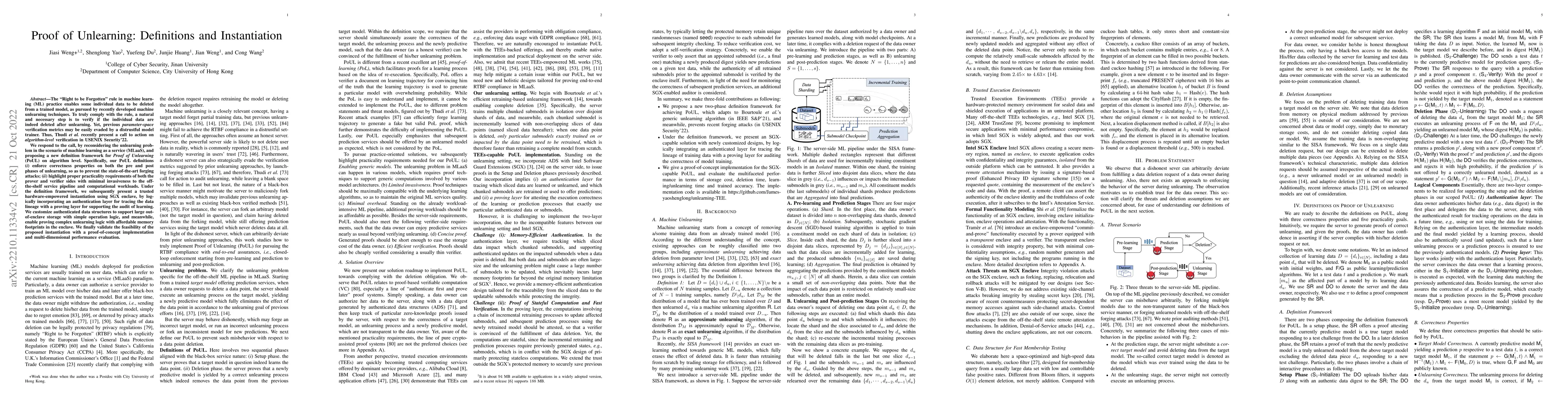 Thumbnail for Proof of Unlearning: Definitions and Instantiation